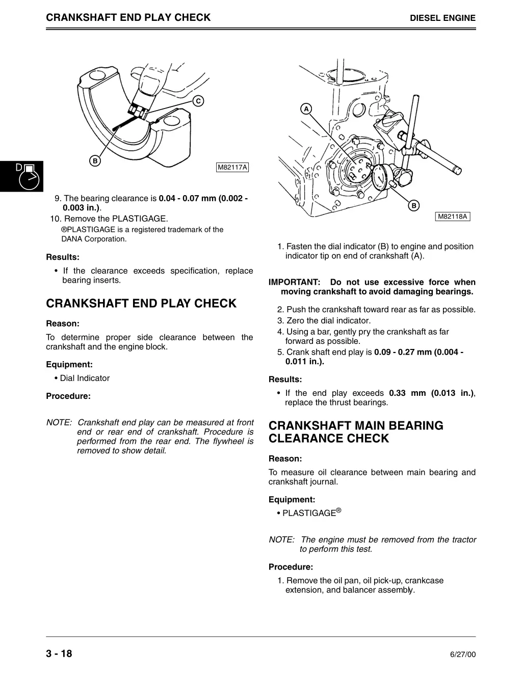 crankshaft end play check