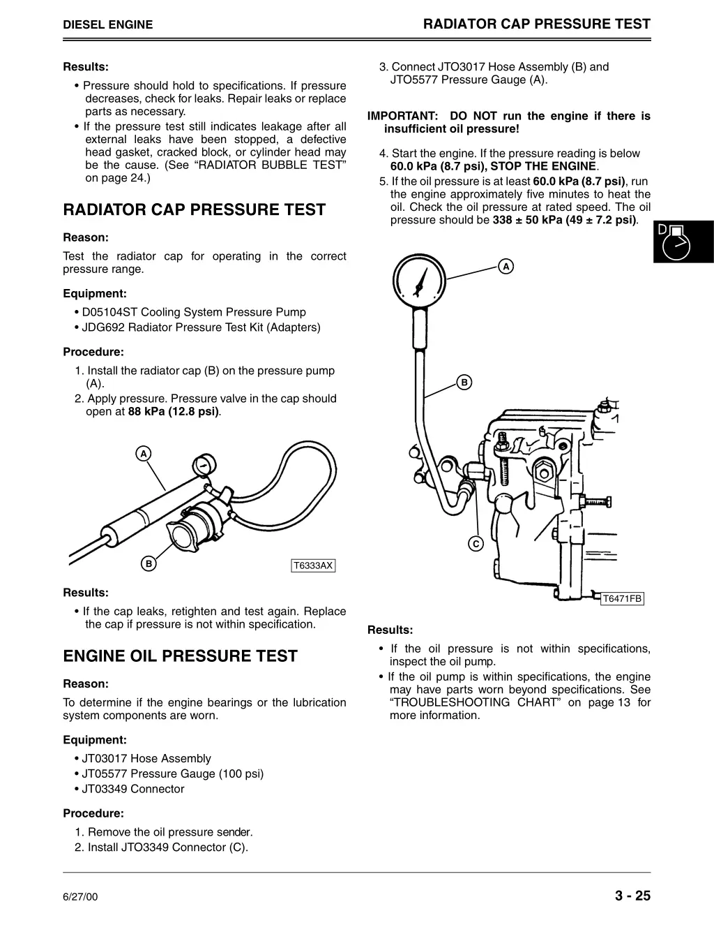 radiator cap pressure test