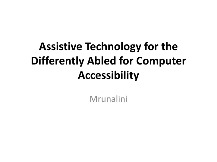 assistive technology for the differently abled