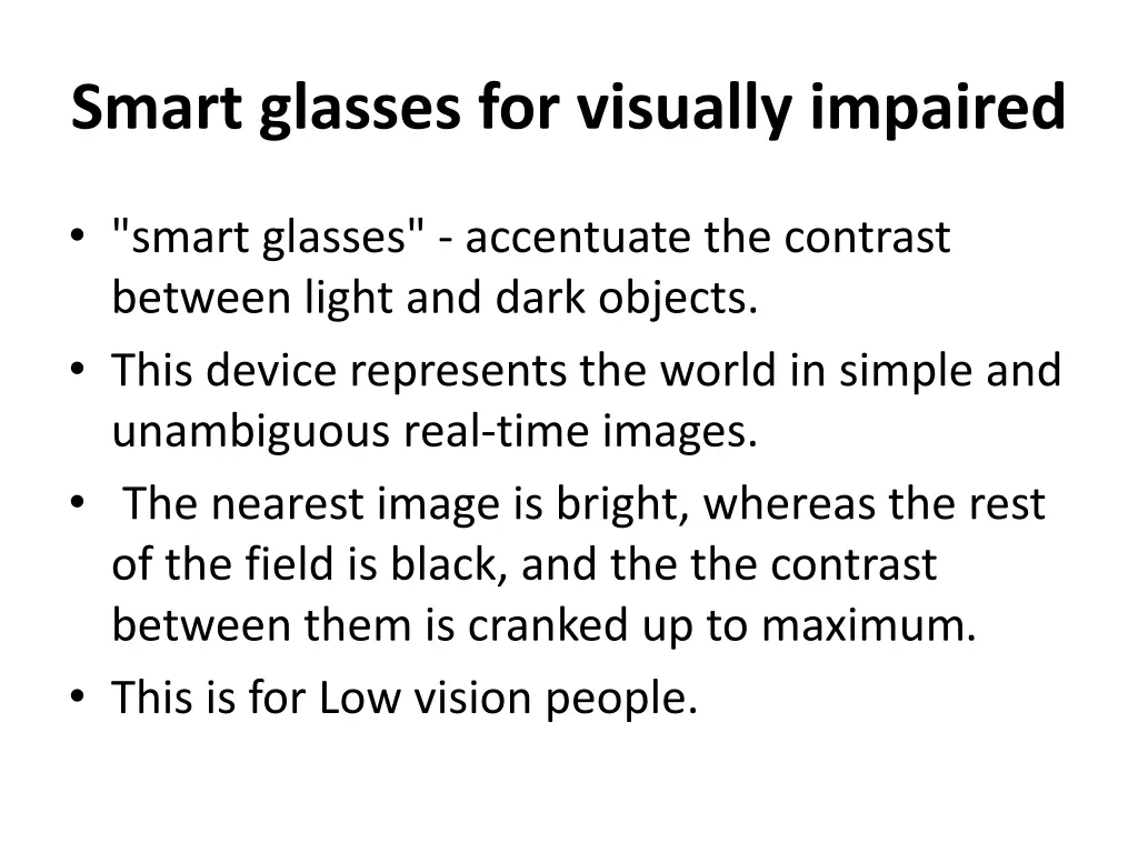 smart glasses for visually impaired