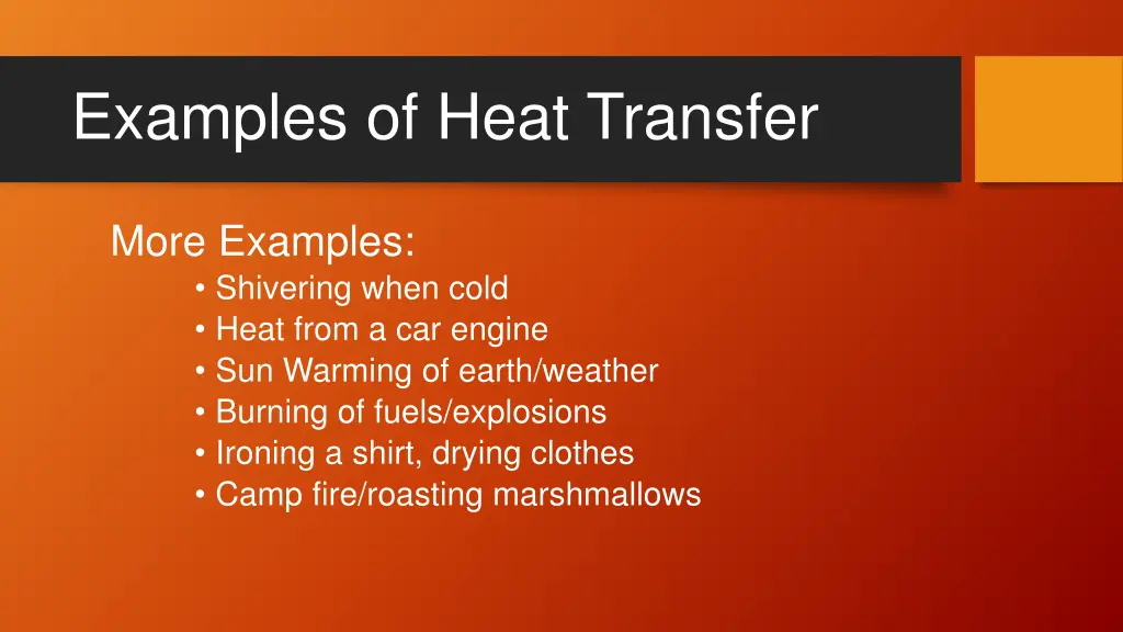 examples of heat transfer