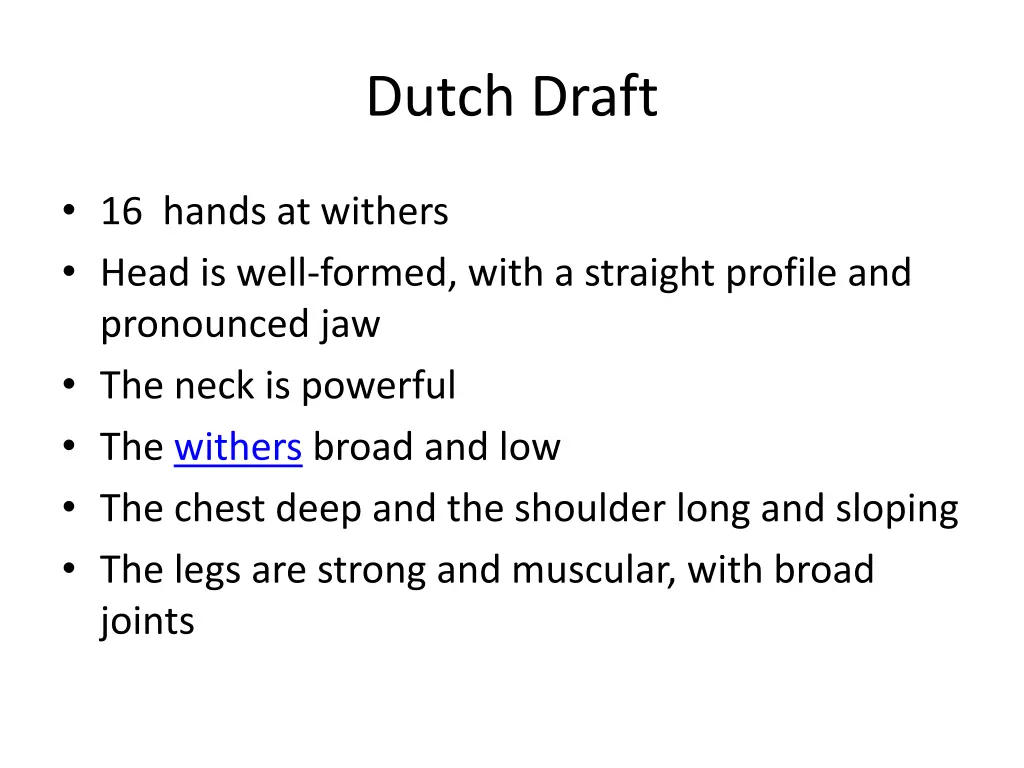 dutch draft