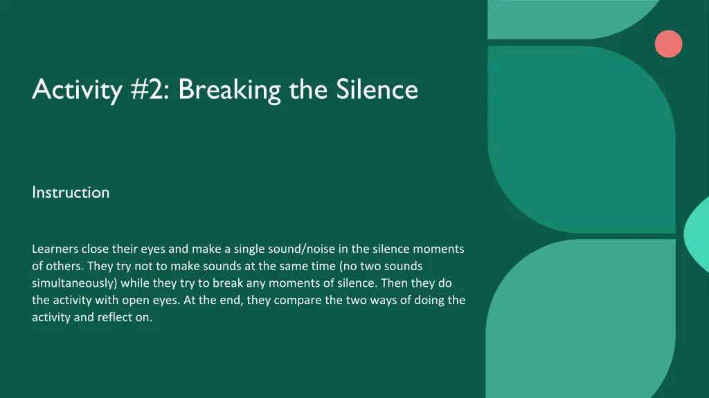 activity 2 breaking the silence