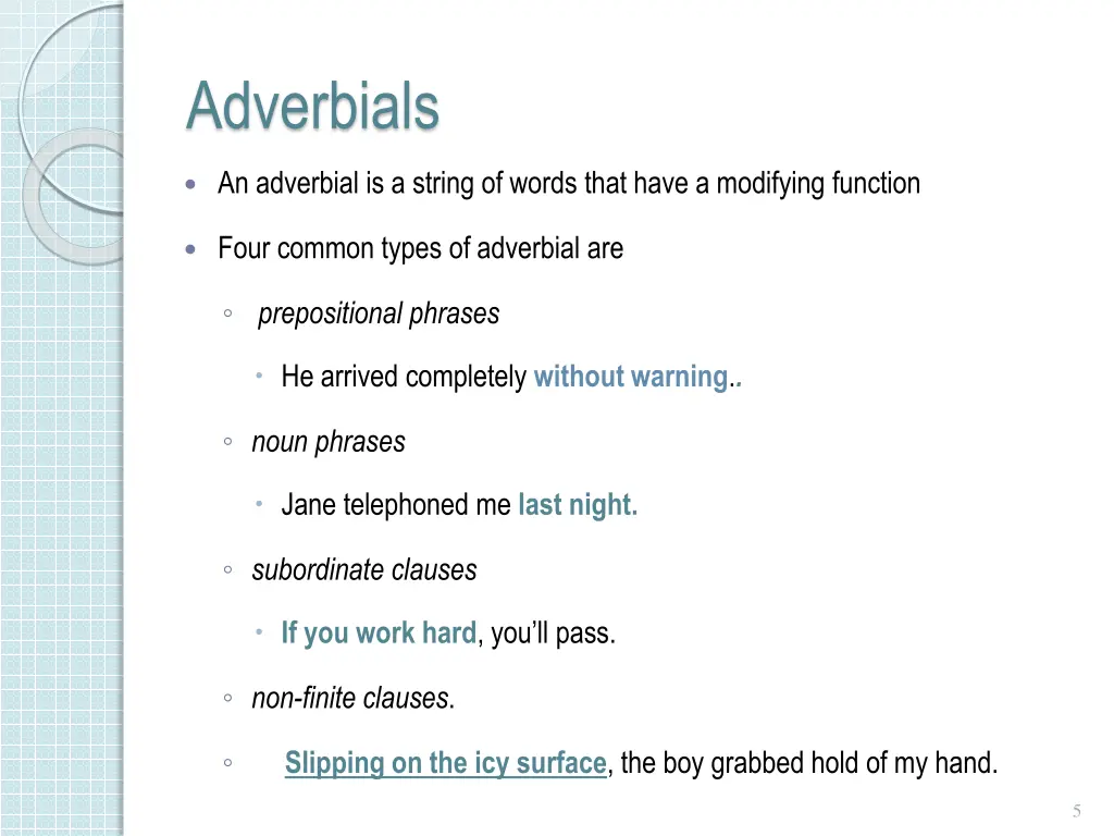 adverbials