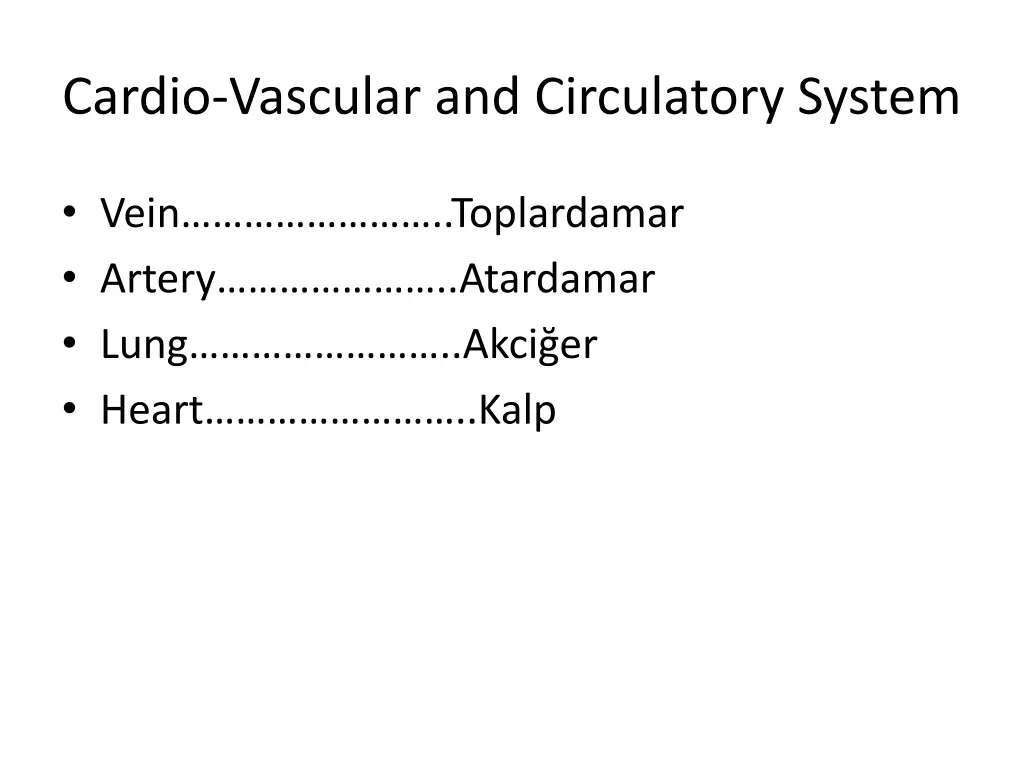 cardio vascular and circulatory system