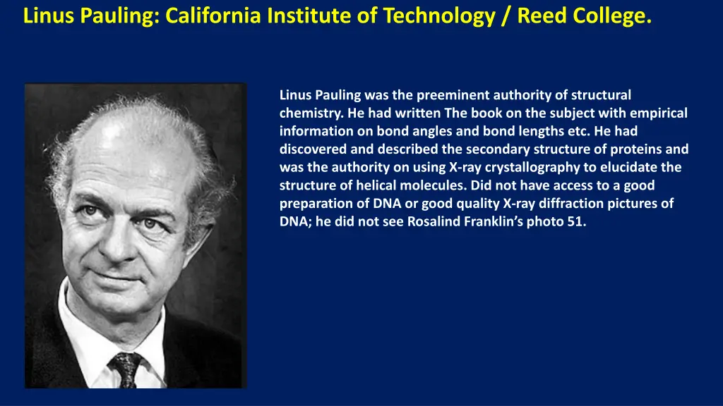 linus pauling california institute of technology