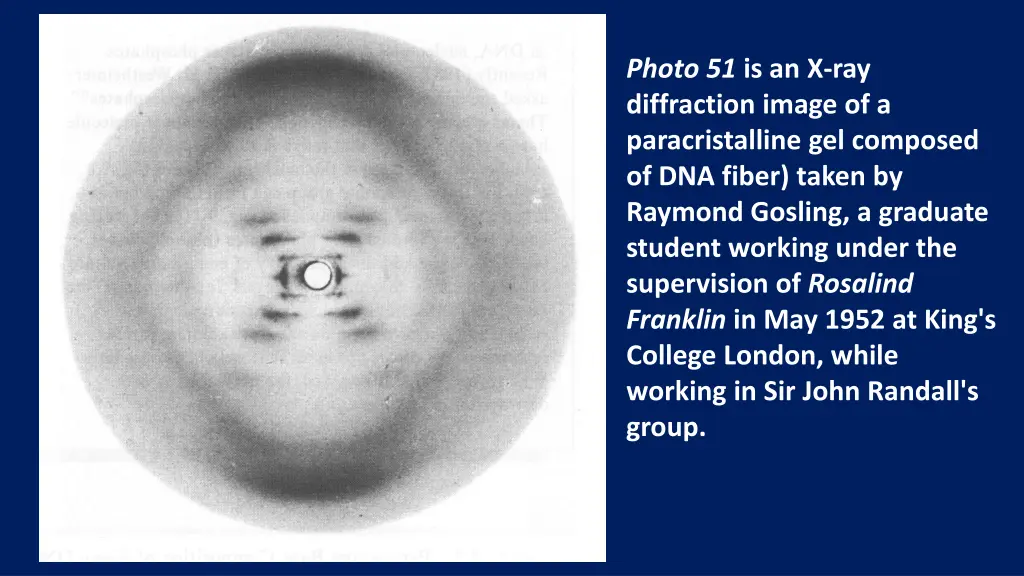 photo 51 is an x ray diffraction image