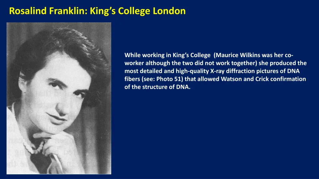 rosalind franklin king s college london