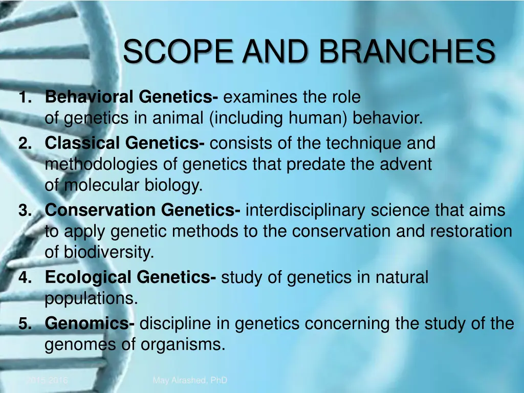 scope and branches