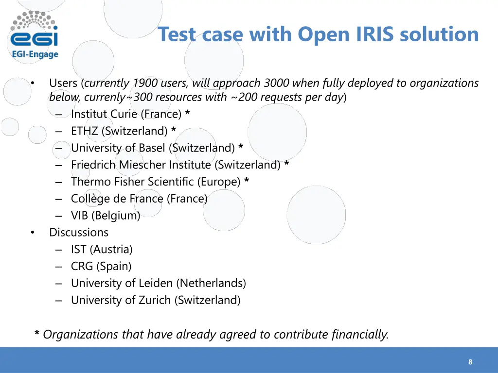 test case with open iris solution