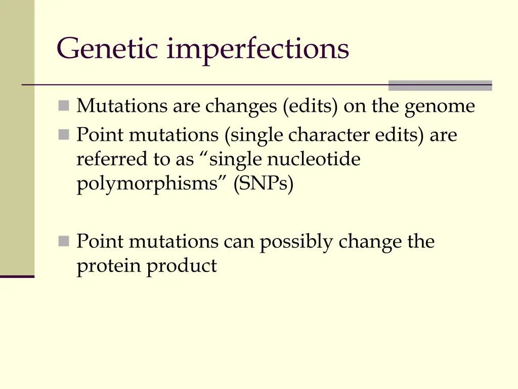 genetic imperfections