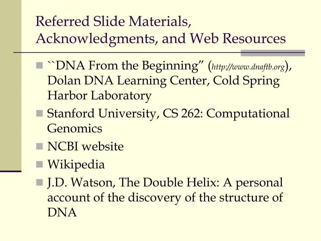 referred slide materials acknowledgments