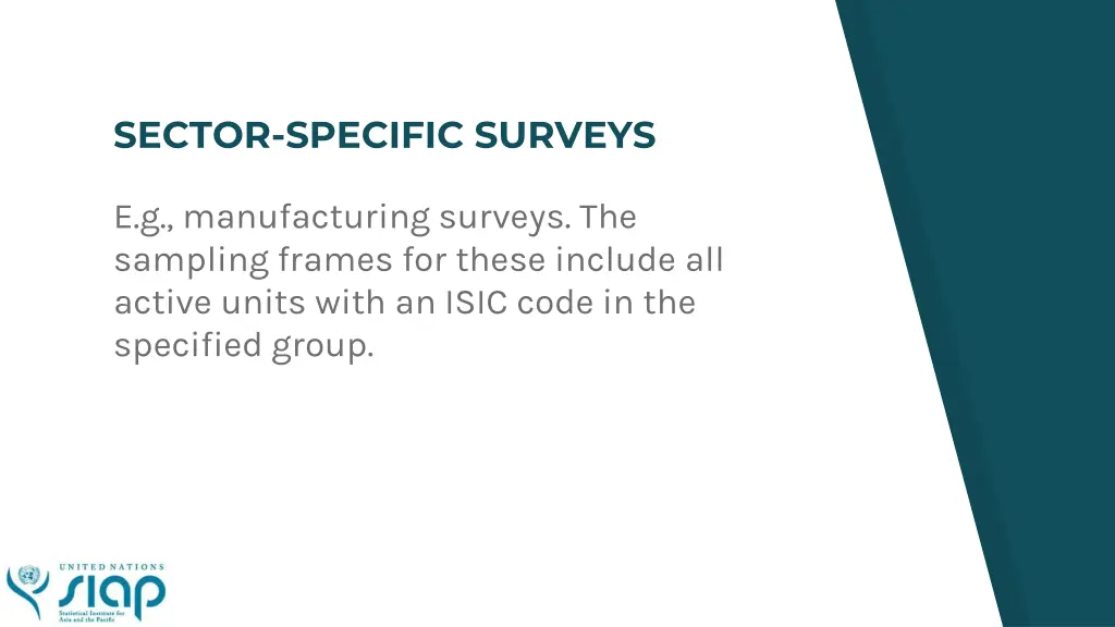 sector specific surveys