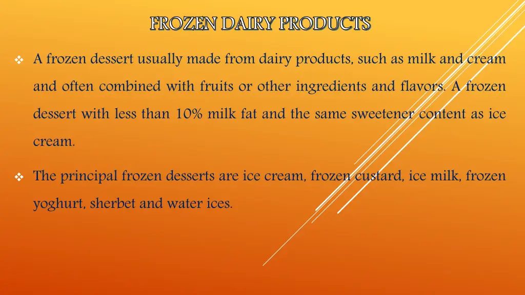 frozen dairy products