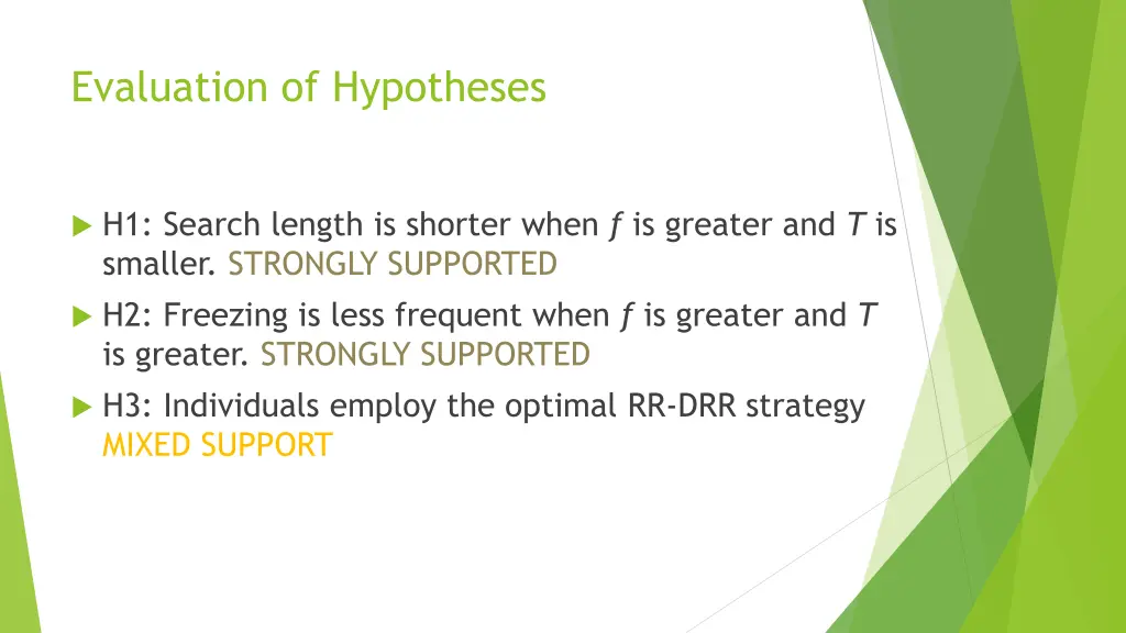 evaluation of hypotheses