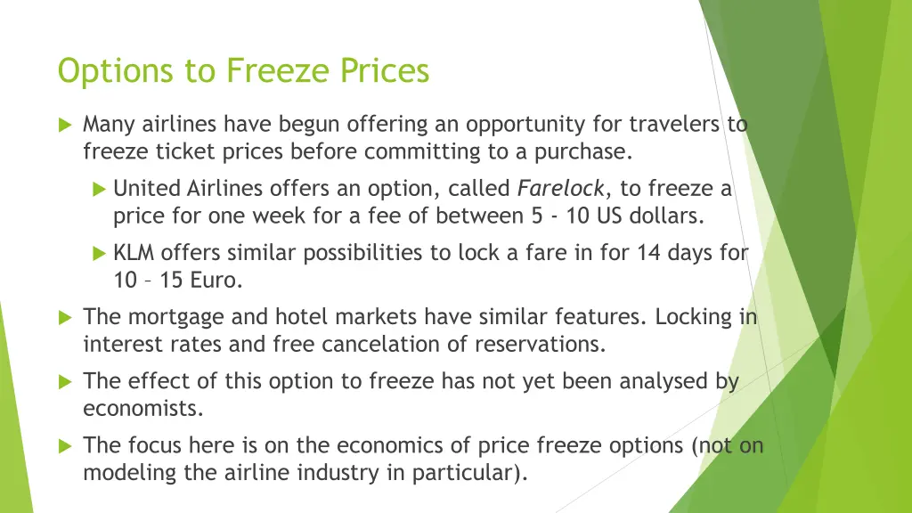 options to freeze prices