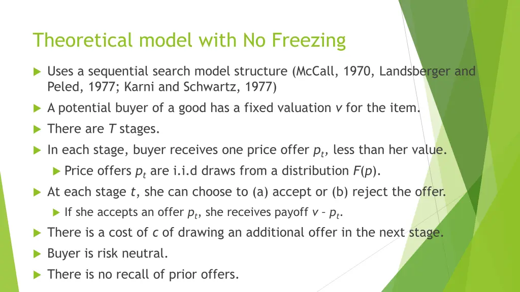 theoretical model with no freezing