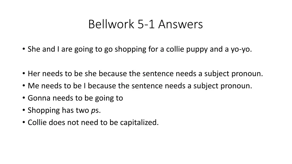 bellwork 5 1 answers