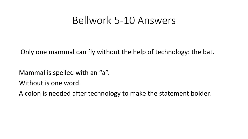 bellwork 5 10 answers