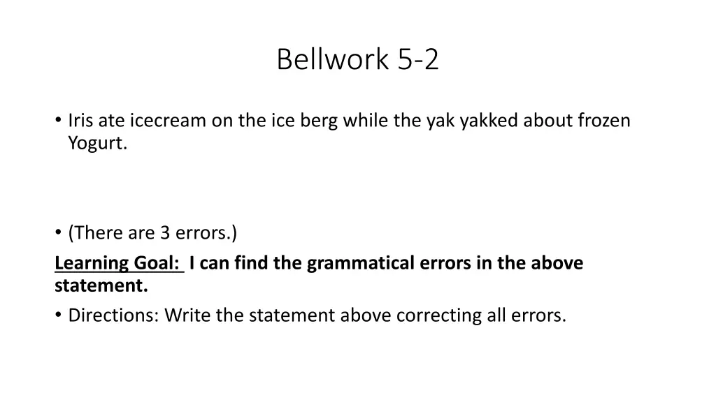 bellwork 5 2