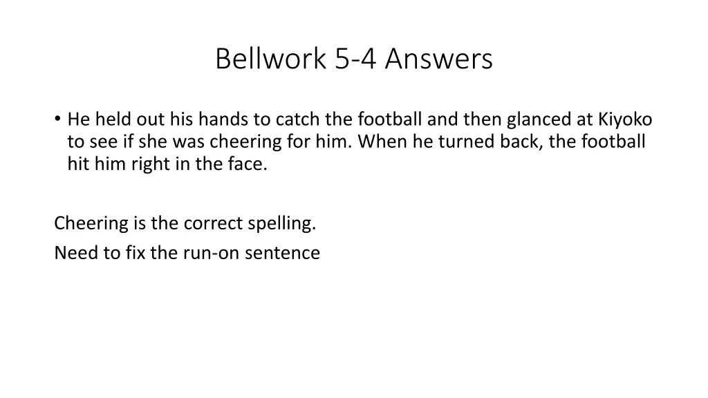 bellwork 5 4 answers