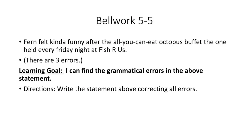 bellwork 5 5