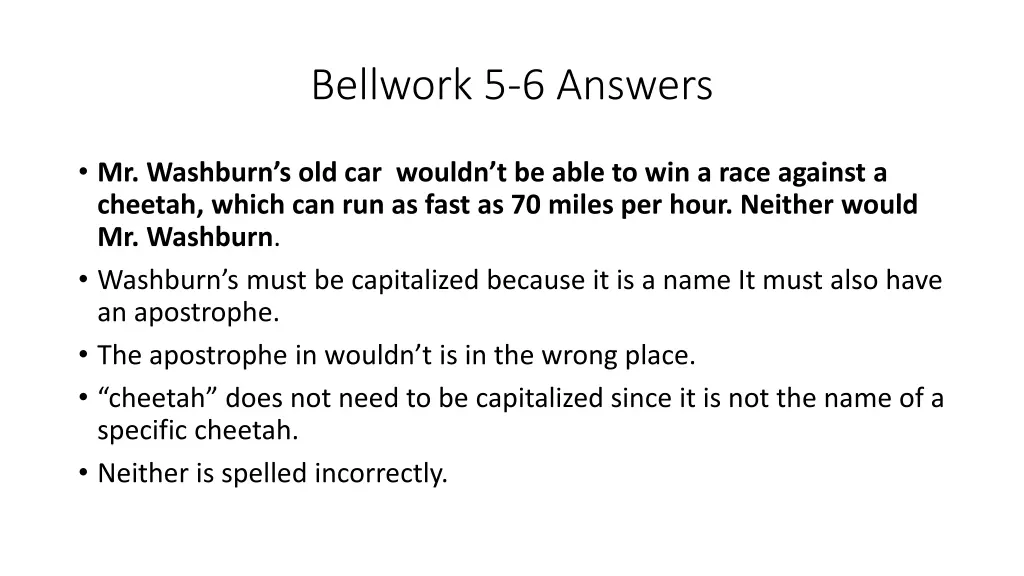 bellwork 5 6 answers