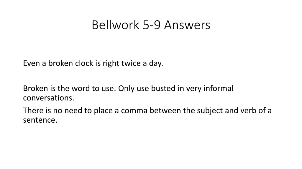 bellwork 5 9 answers