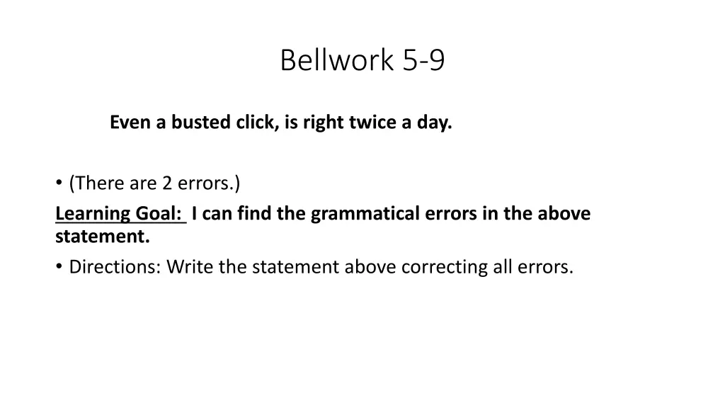 bellwork 5 9