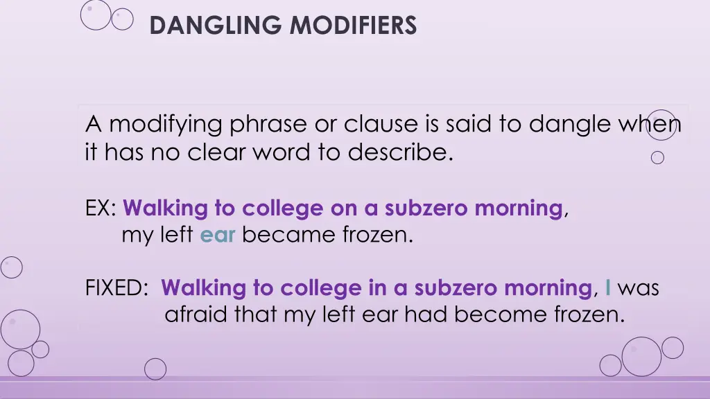 dangling modifiers