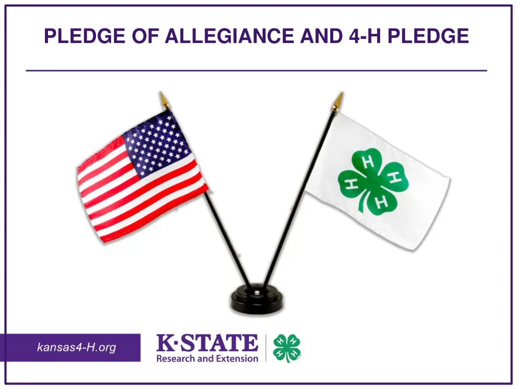 pledge of allegiance and 4 h pledge