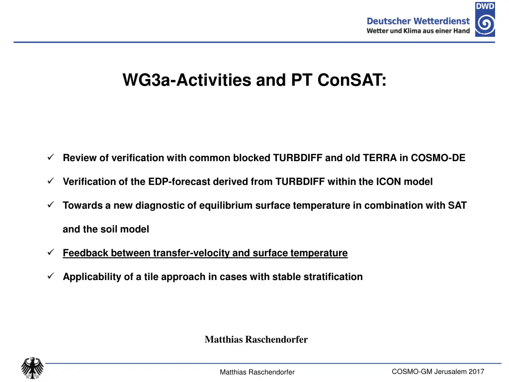 wg3a activities and pt consat