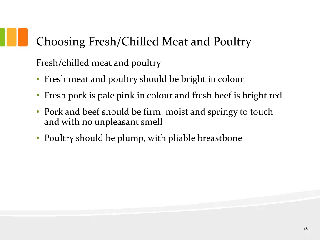 choosing fresh chilled meat and poultry