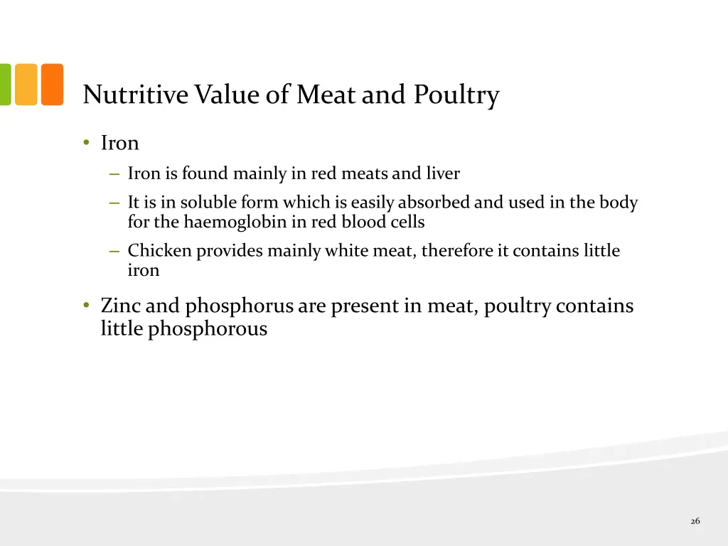 nutritive value of meat and poultry 4