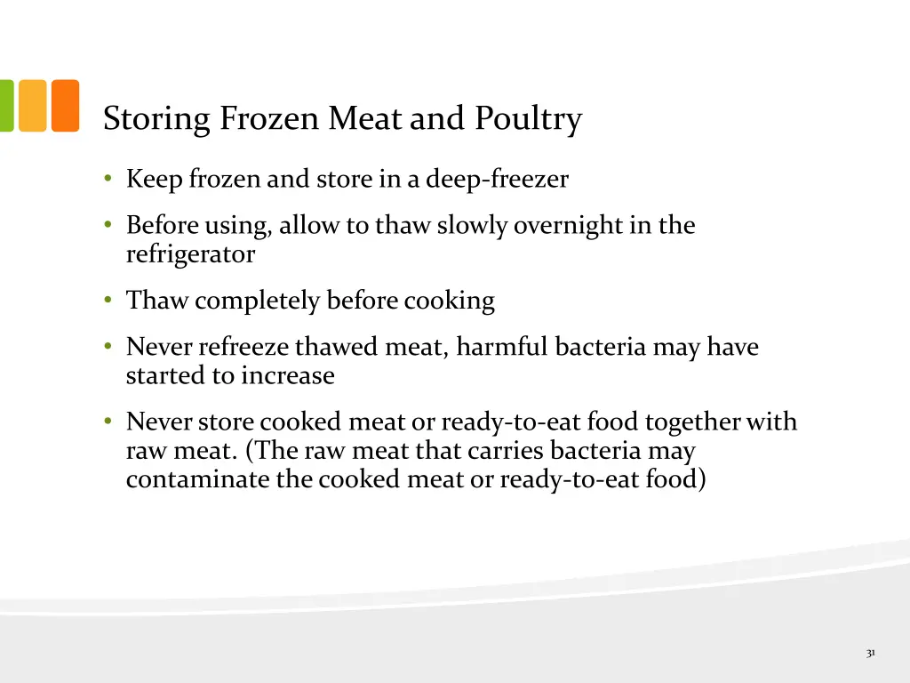 storing frozen meat and poultry