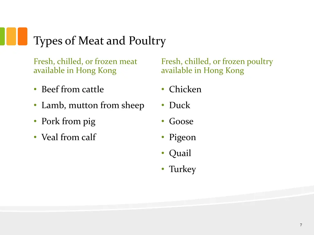 types of meat and poultry 1