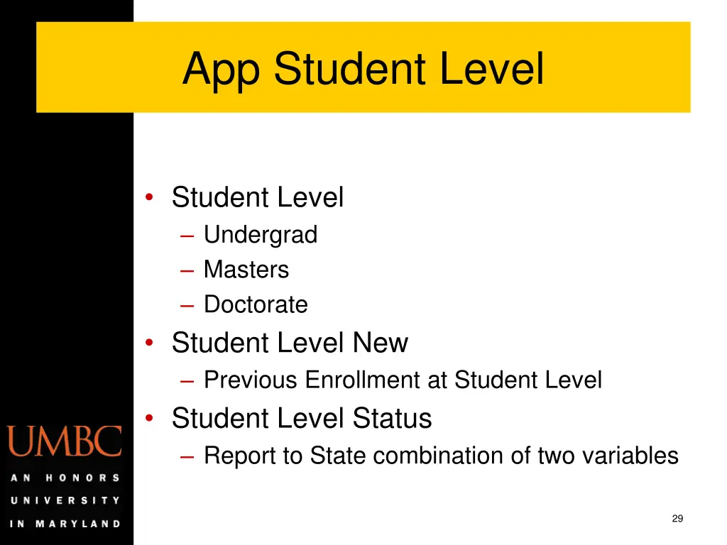 app student level