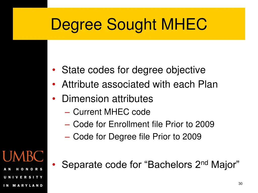 degree sought mhec