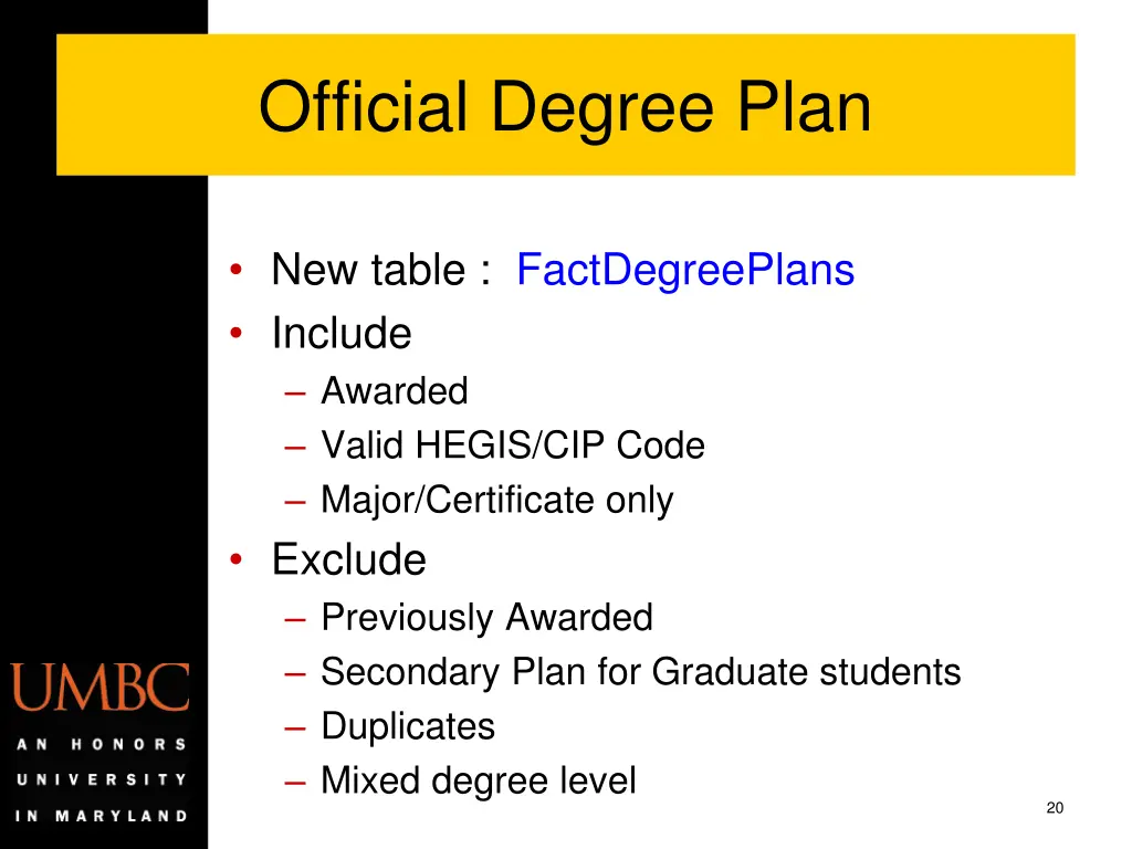 official degree plan