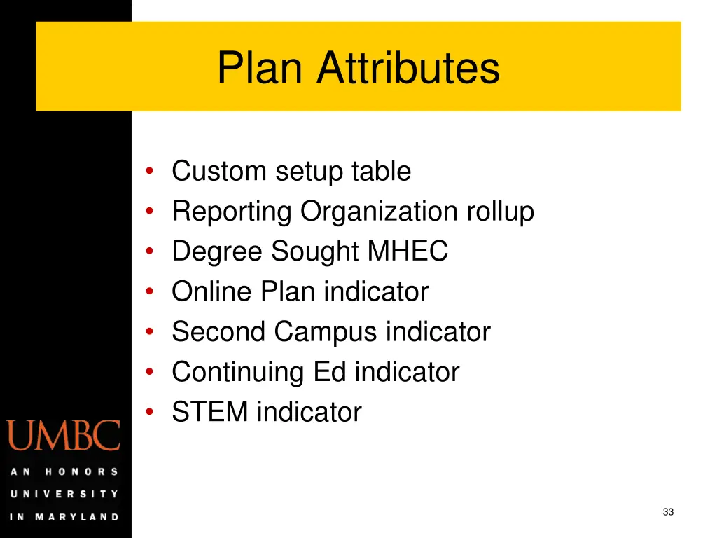 plan attributes