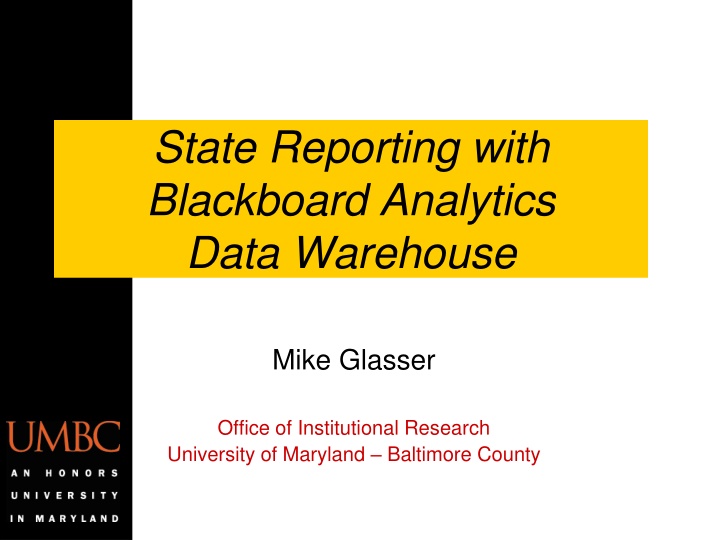 state reporting with blackboard analytics data