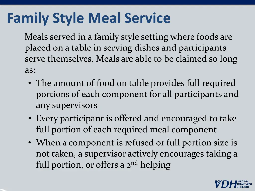 family style meal service