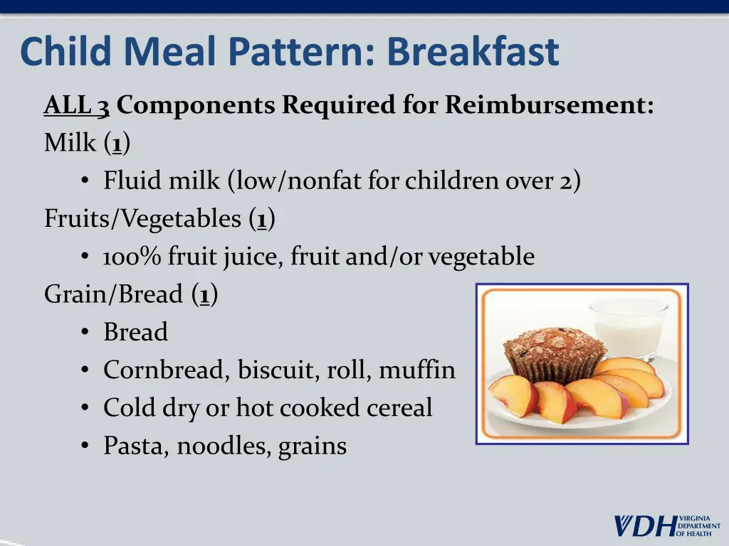 child meal pattern breakfast