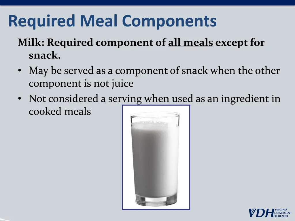 required meal components 4