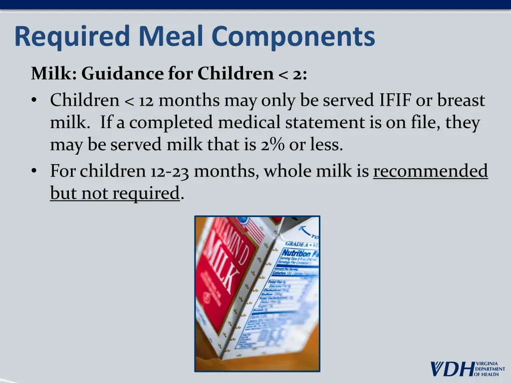 required meal components 5