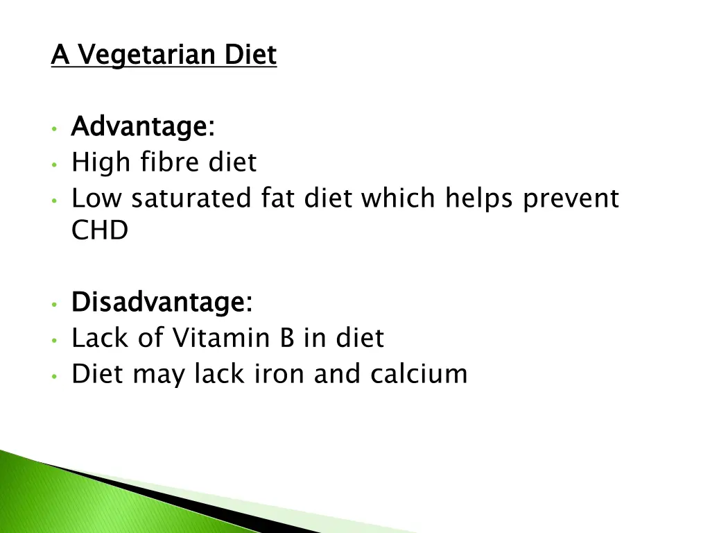 a vegetarian diet