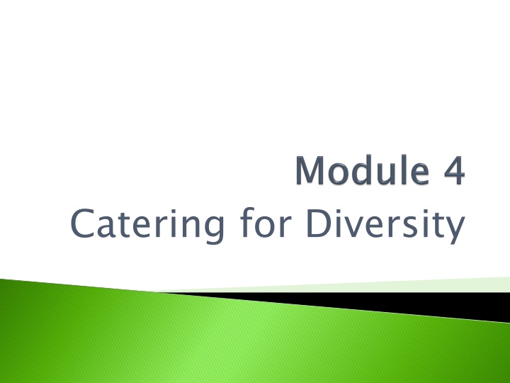 catering for diversity