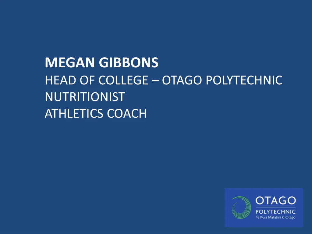 megan gibbons head of college otago polytechnic