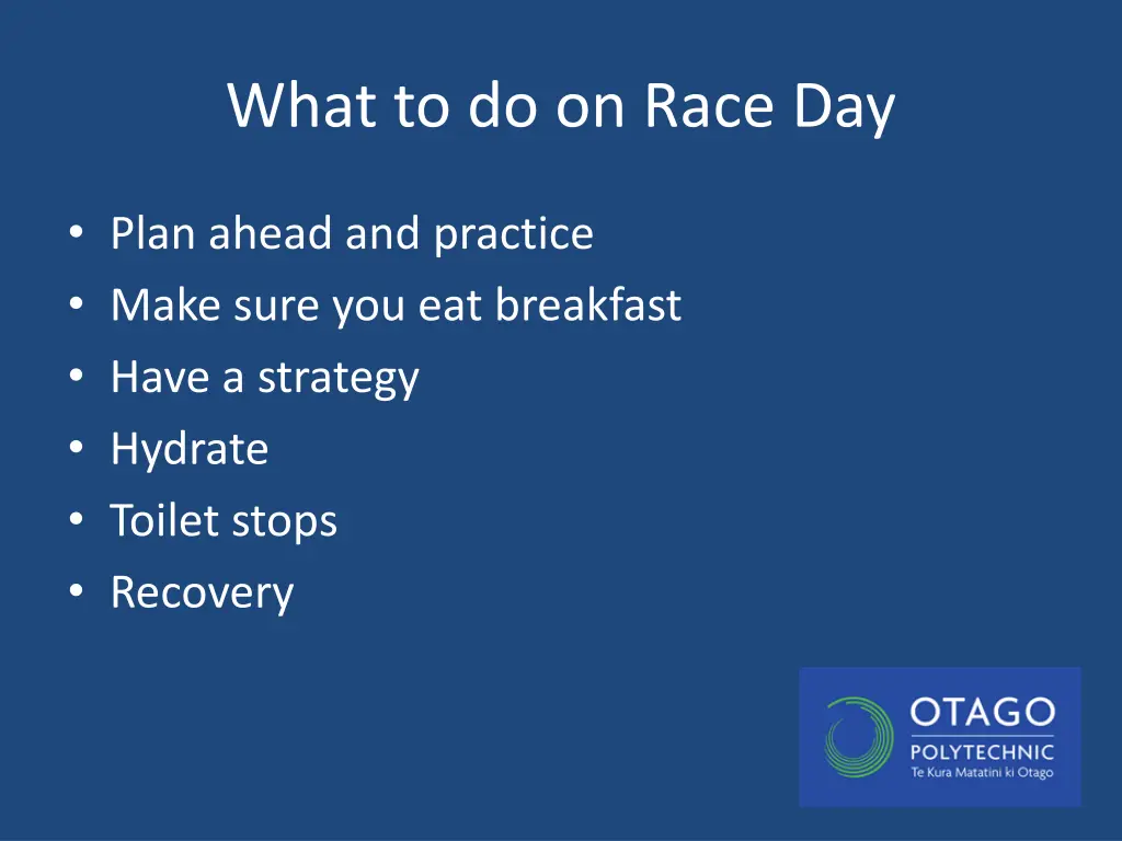 what to do on race day