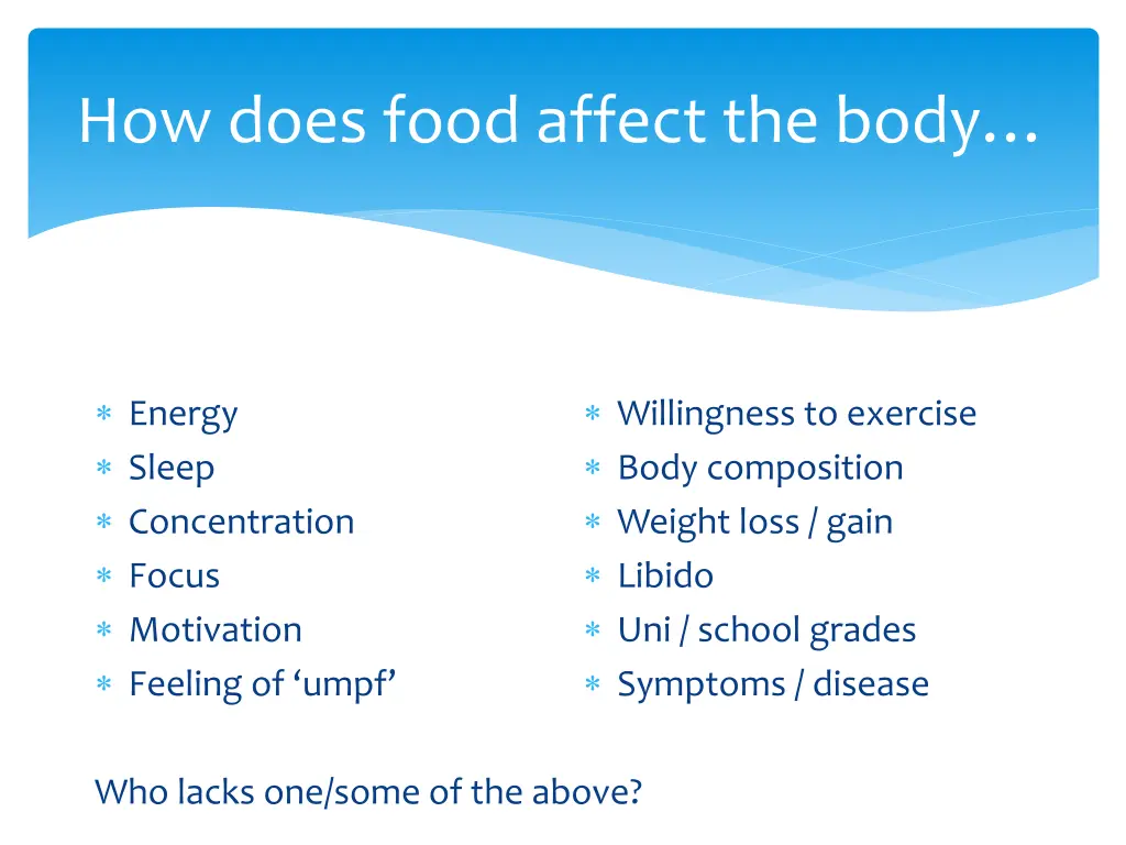 how does food affect the body